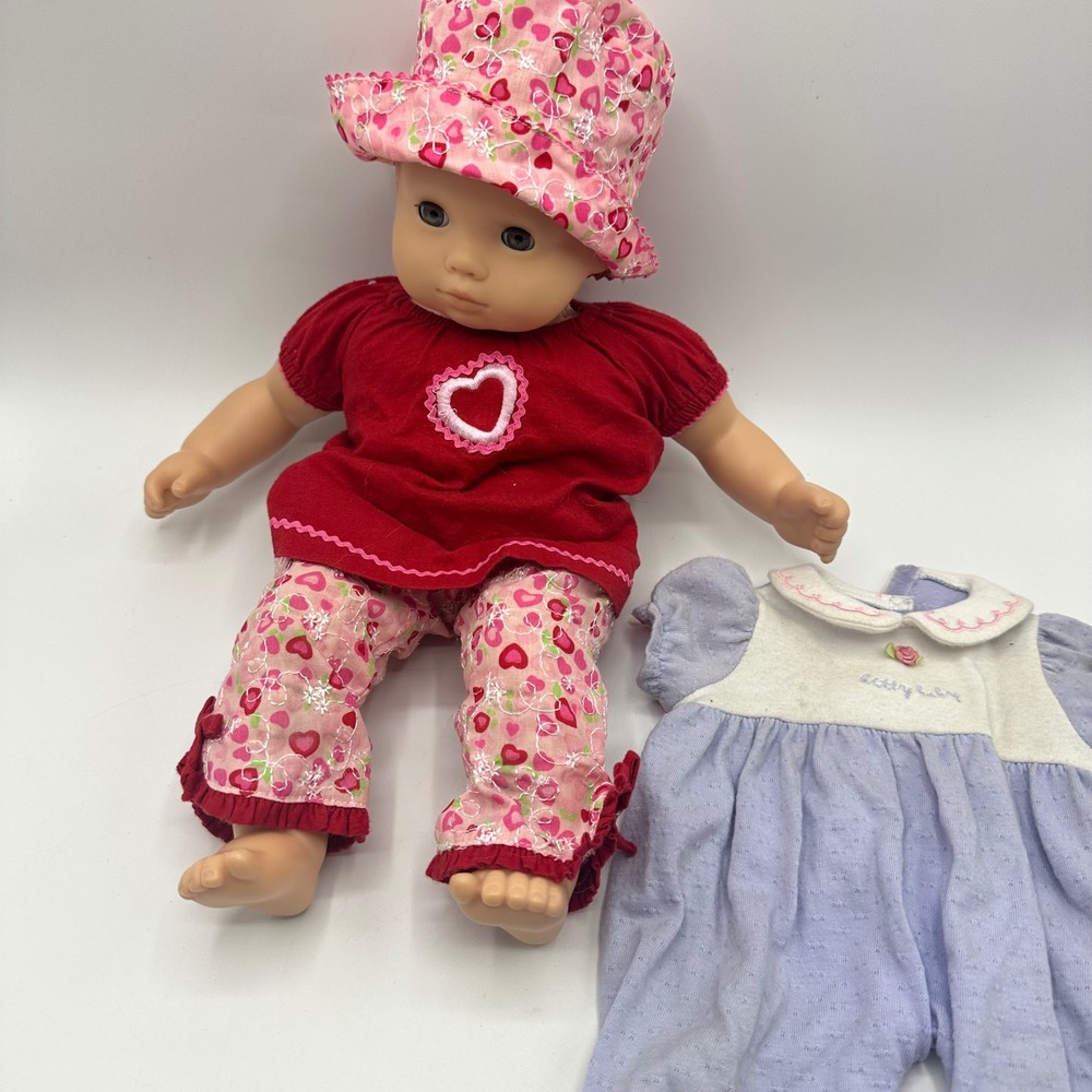 American Girl Bitty Baby Doll 15 inch Red Heart Outfit Lavender Sleeper Set
